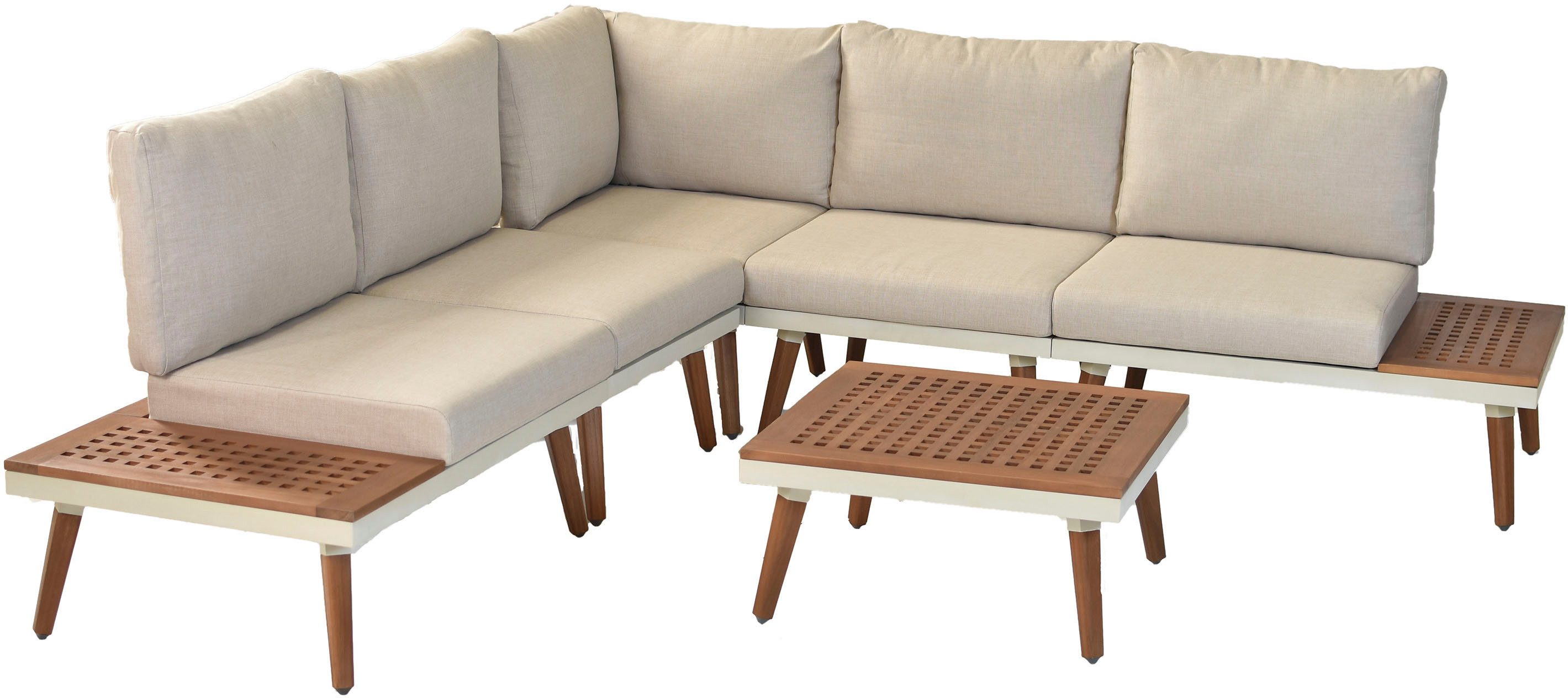 MERXX Gartenlounge-Set »Delphi«, (Set, 13-tlg), Eckbank mit seitlichen Ablageflächen