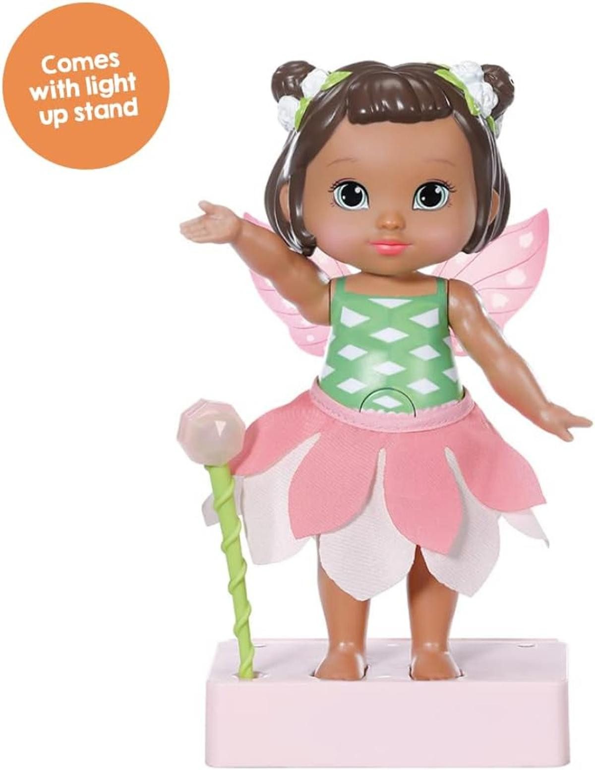 ZAPF Anziehpuppe BABY born Fairy Peach 18 cm Feen-Puppe mit flatternden Flügeln 833773