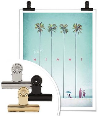 Wall-Art Poster Palmen Urlaub Miami Strand, Strand (1 St), Poster ohne Bilderrahmen