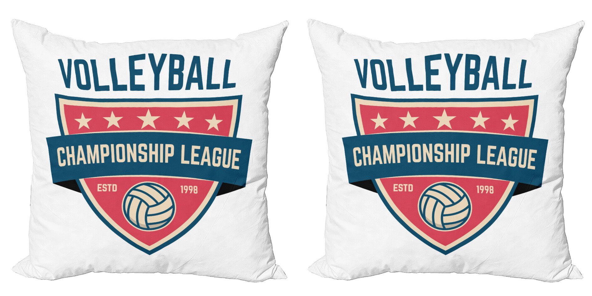 Volleyball Accent Digitaldruck, Doppelseitiger Modern Kalligraphisches Abakuhaus Stück), (2 Kissenbezüge Logo-Design