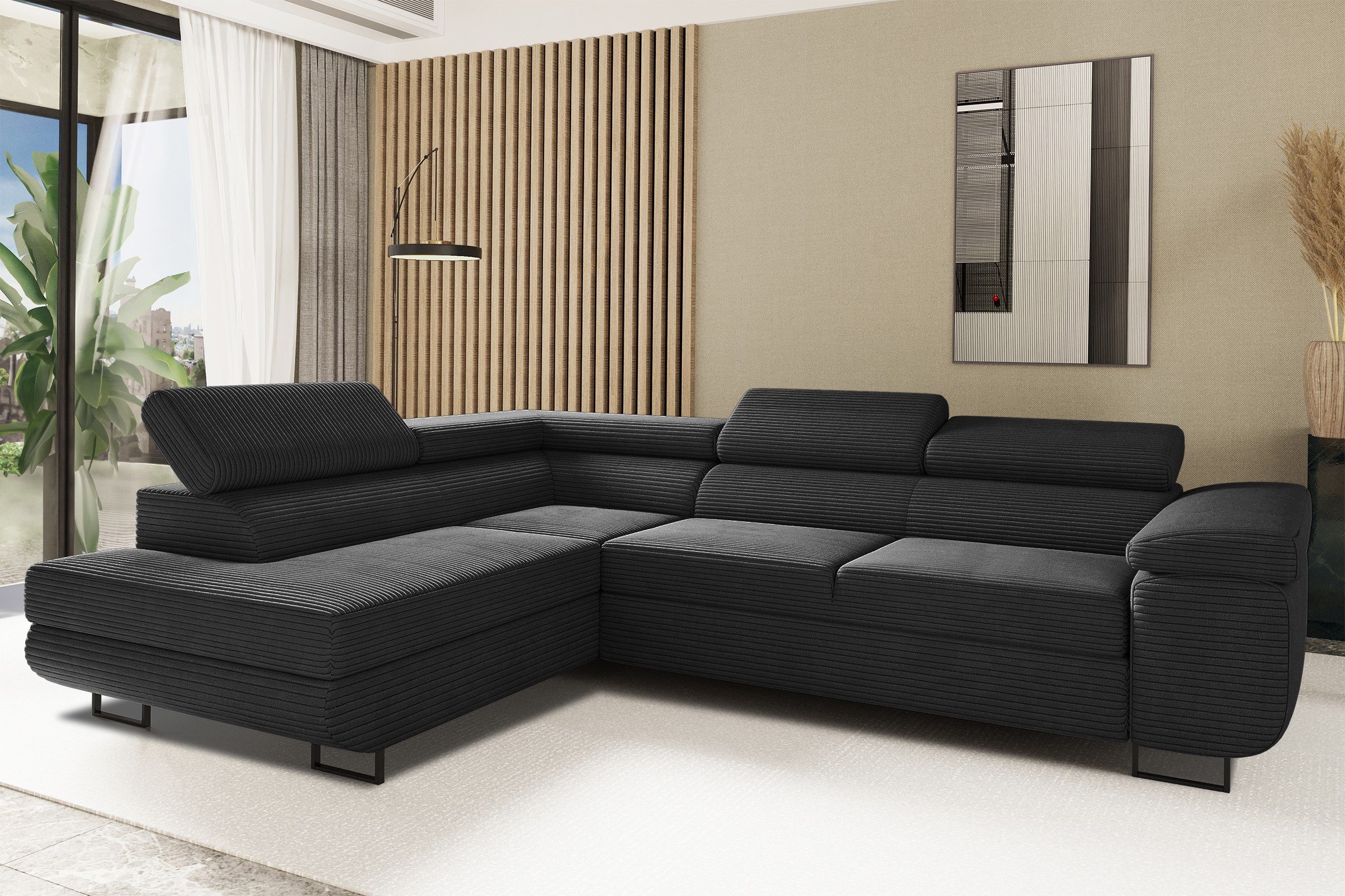 Kaiser Möbel Ecksofa Ecksofa mit schlaffunktion und bettkasten Eckcouch L-Form ATOMIC