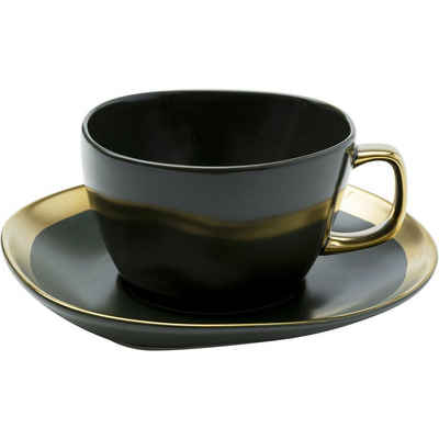 KARE Tasse Kaffeetasse Vibrations 2er Set, Stein u. Keramik