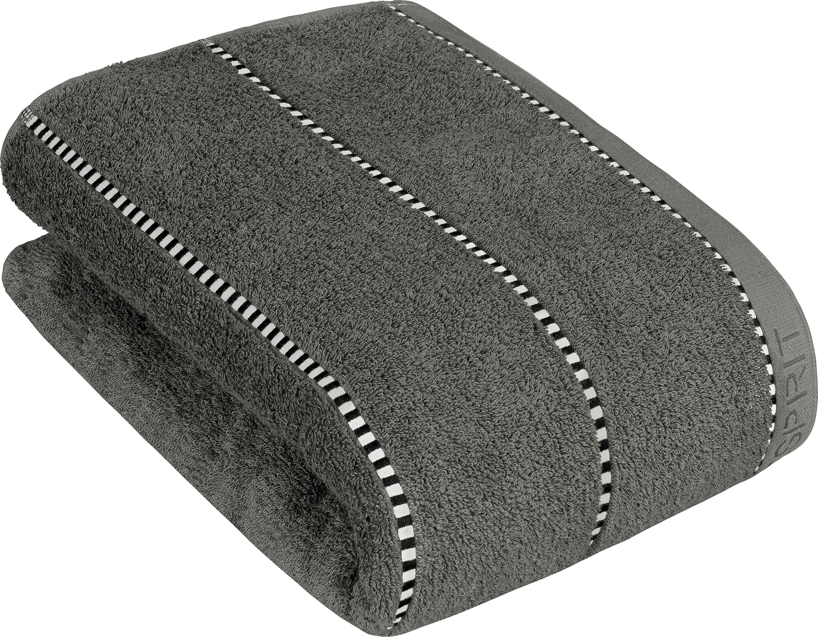 Esprit Duschtuch Box Stripes, steel Saugfähigkeit Walkfrottier (1-St), grey hohe