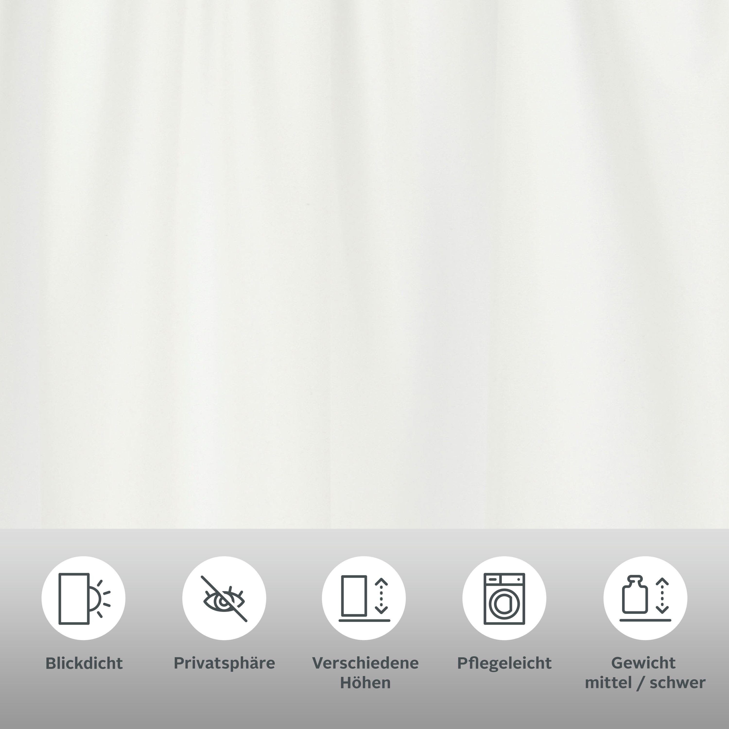 OTTO home Vorhang Parry (2 St), Kräuselband, blickdicht, Polyester, 2-er Set, blickdicht, monochrom, basic, einfarbig, Bestseller