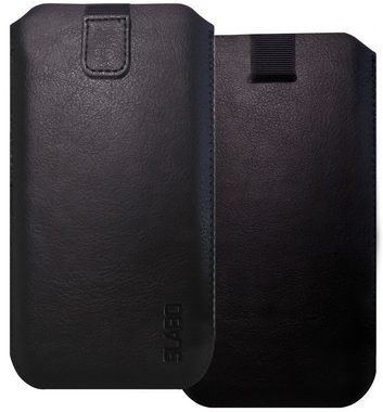 SLABO Handyhülle universelle Schutzhülle für Smartphone (max. 173 x 81 x 10 mm) universal Schutztasche Handyhülle Case mit Magnetverschluss aus Kunstleder - SCHWARZ, BLACK