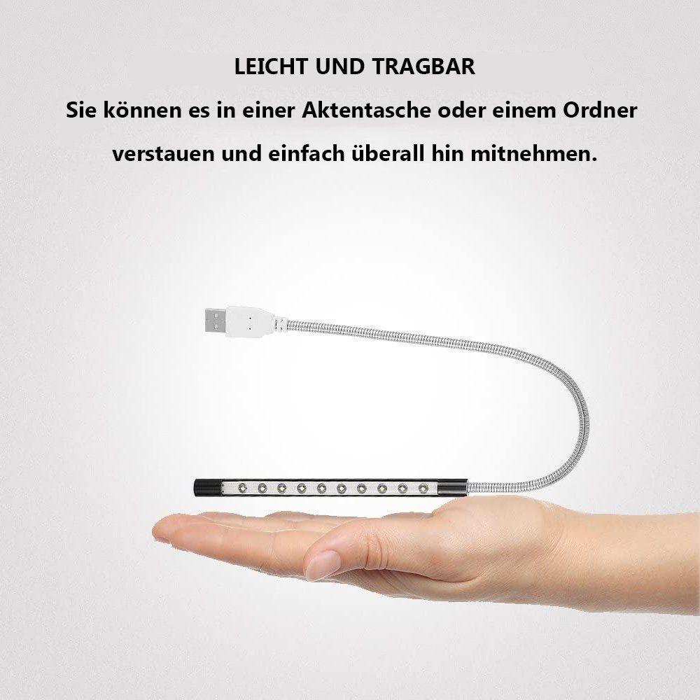 Stick Schwarz LED GelldG Leselampe LED Flexibler LED Lampe USB Leselampen USB