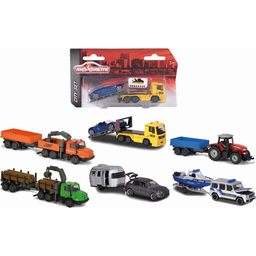 majORETTE Spielzeug-Traktor City - Fahrzeug mit Anhänger - 1 Stück