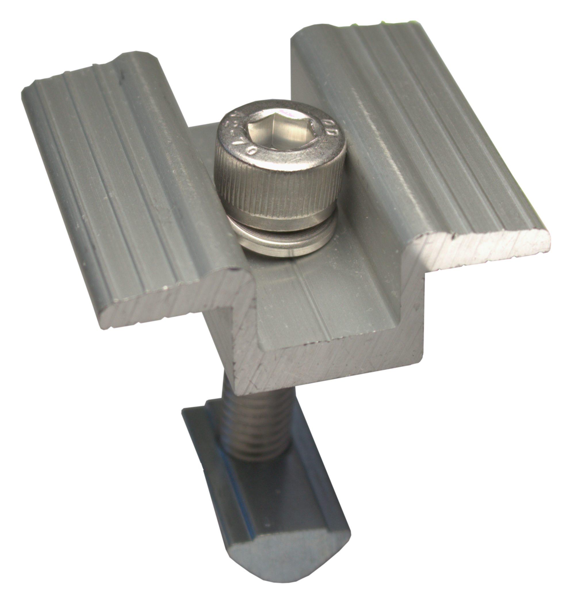 Zenit Energy GmbH Halterung Mittelklemme 30mm Alu silber eloxiert M8 Schraube & Nutenstein -, (1-tlg., Bauteil für die sichere Befestigung von PV-Modulen)