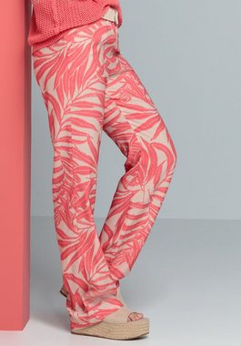 bianca Schlupfhose PARIGI mit modernem weiten Bein und coolem Alloverprint