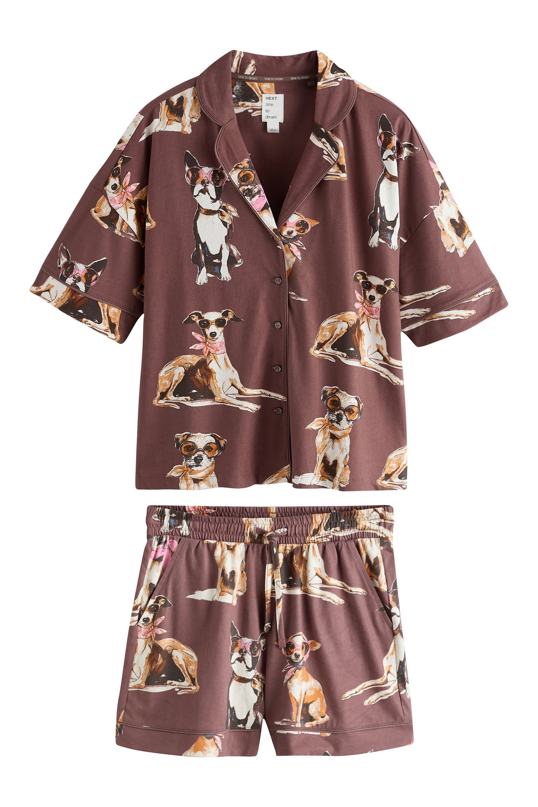 Pyjama Kurzer Schlafanzug mit geknöpftem Oberteil