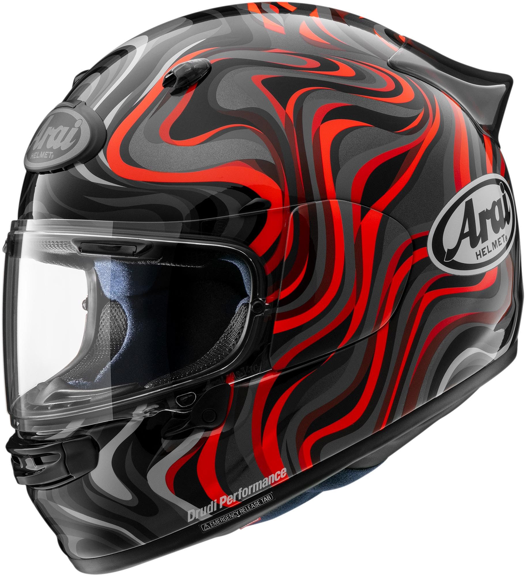 Arai Motorradhelm Quantic Swirl Helm, vorbereitet für Kommunikationssystem,Pinlockscheibe enthalten