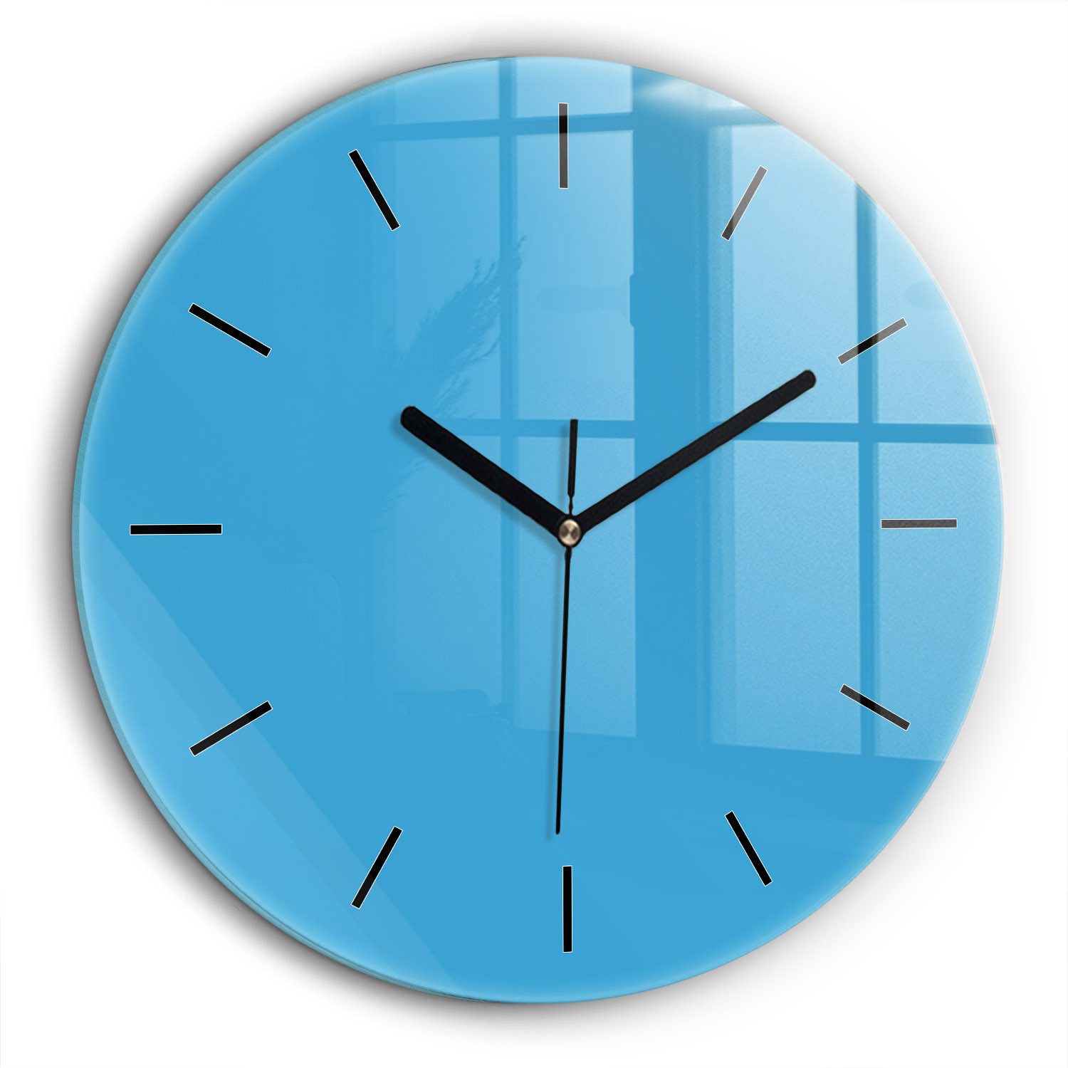 Tulup Wanduhr Wanduhr Glasrunde Uhr Moderne Glaswanduhr 60cm Uhr aus Gehärtetem Glas