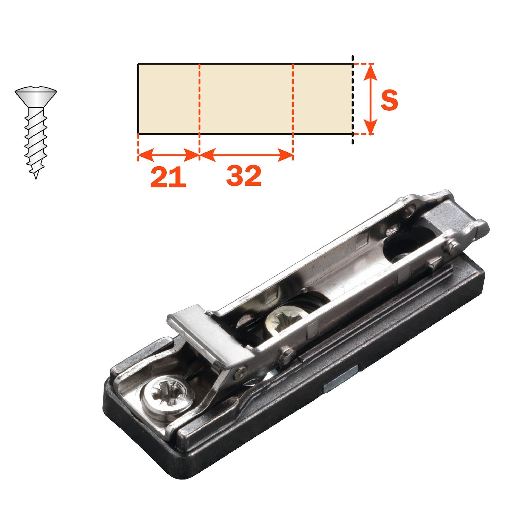 Salice Möbelbeschlag 2 x Salice Topfband S700 110° T48 Titanium anthrazit MPL Lin (2 St)