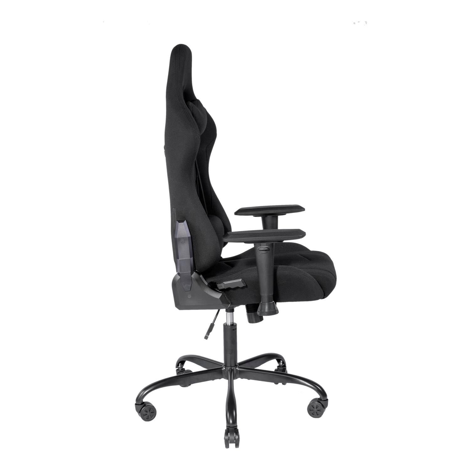 schwarz hohe Canvas Herstellergarantie Stuhl Stuhl 110kg Gamer Set), Jahre DELTACO Gaming-Stuhl Stoff, 5 robuster (kein Canvas Kissen Jumbo Gaming Rückenlehne,