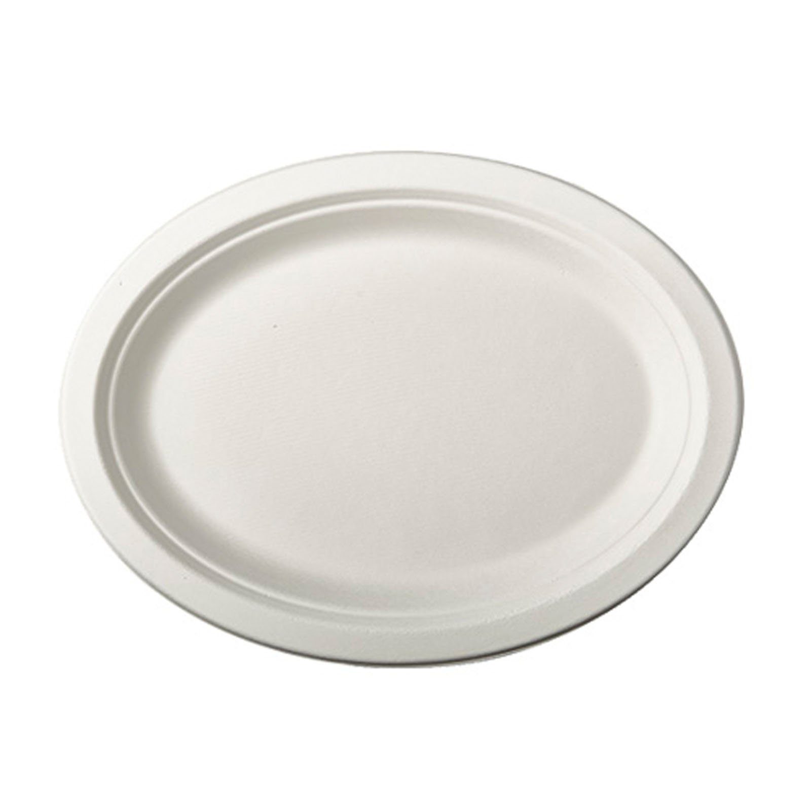 PAPSTAR Einwegteller Stück Teller oval pure, 26 144 weiss 20 x cm Zuckerrohr