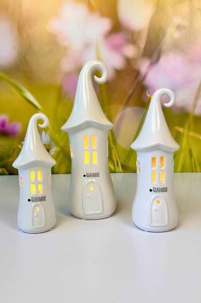 TIZIANO - DESIGN & EMOTIONS Dekofigur Lichhaus Malva LED creme-weiß