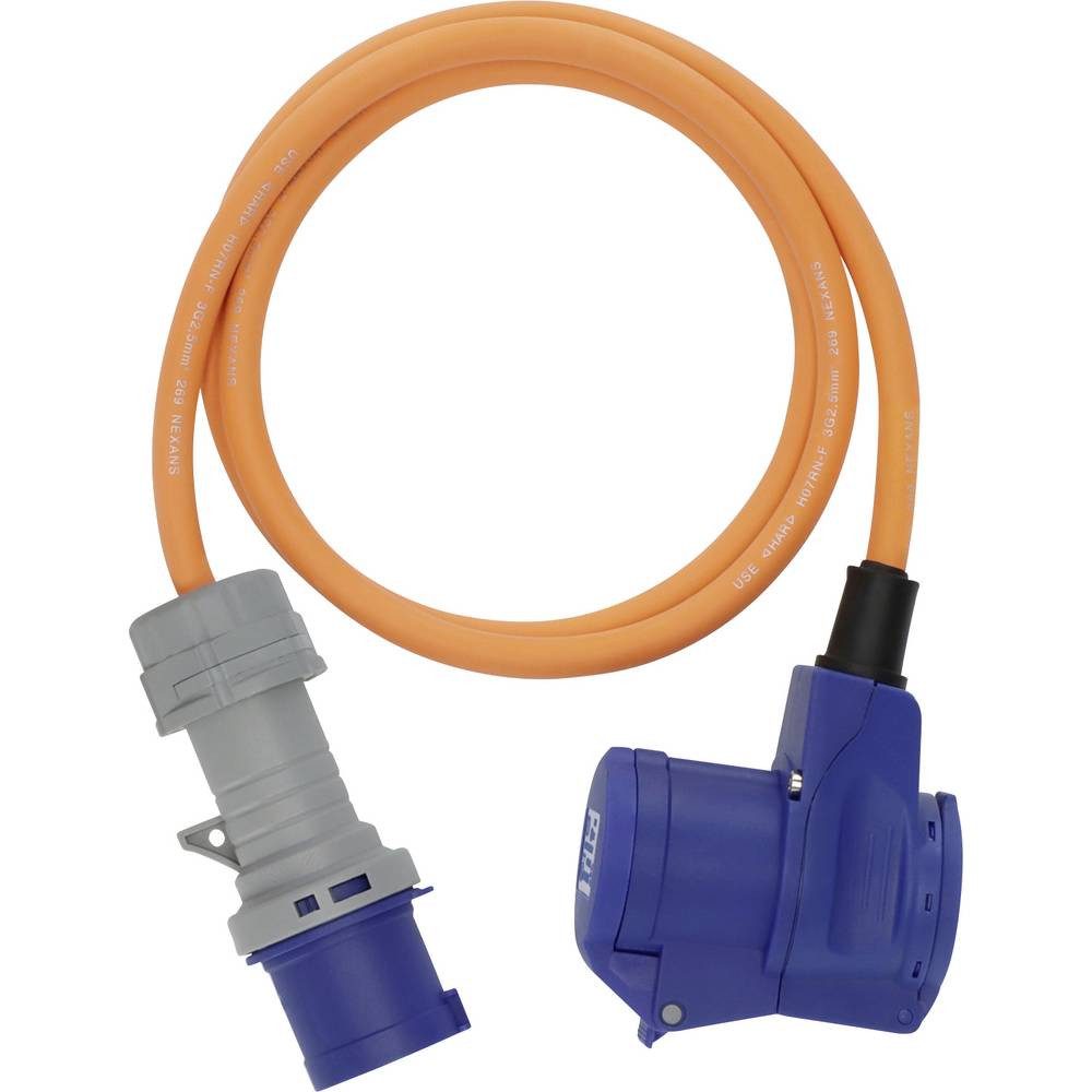 Brennenstuhl Strom Camping-Adapterkabel Blau, Schwarz, Orange, Grau 1.5 m H07RN-F Verlängerungskabel