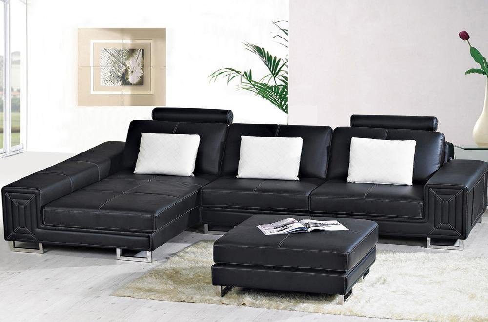 Ecksofa, Sitz GenovaS Ledersofa Couch mit Couch Ecke JVmoebel Regal Sofa Polster