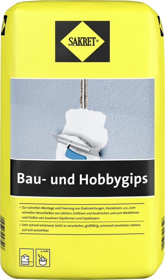 Sakret Gipsputz SAKRET Bau- und Hobbygips 10 kg Sack weiß