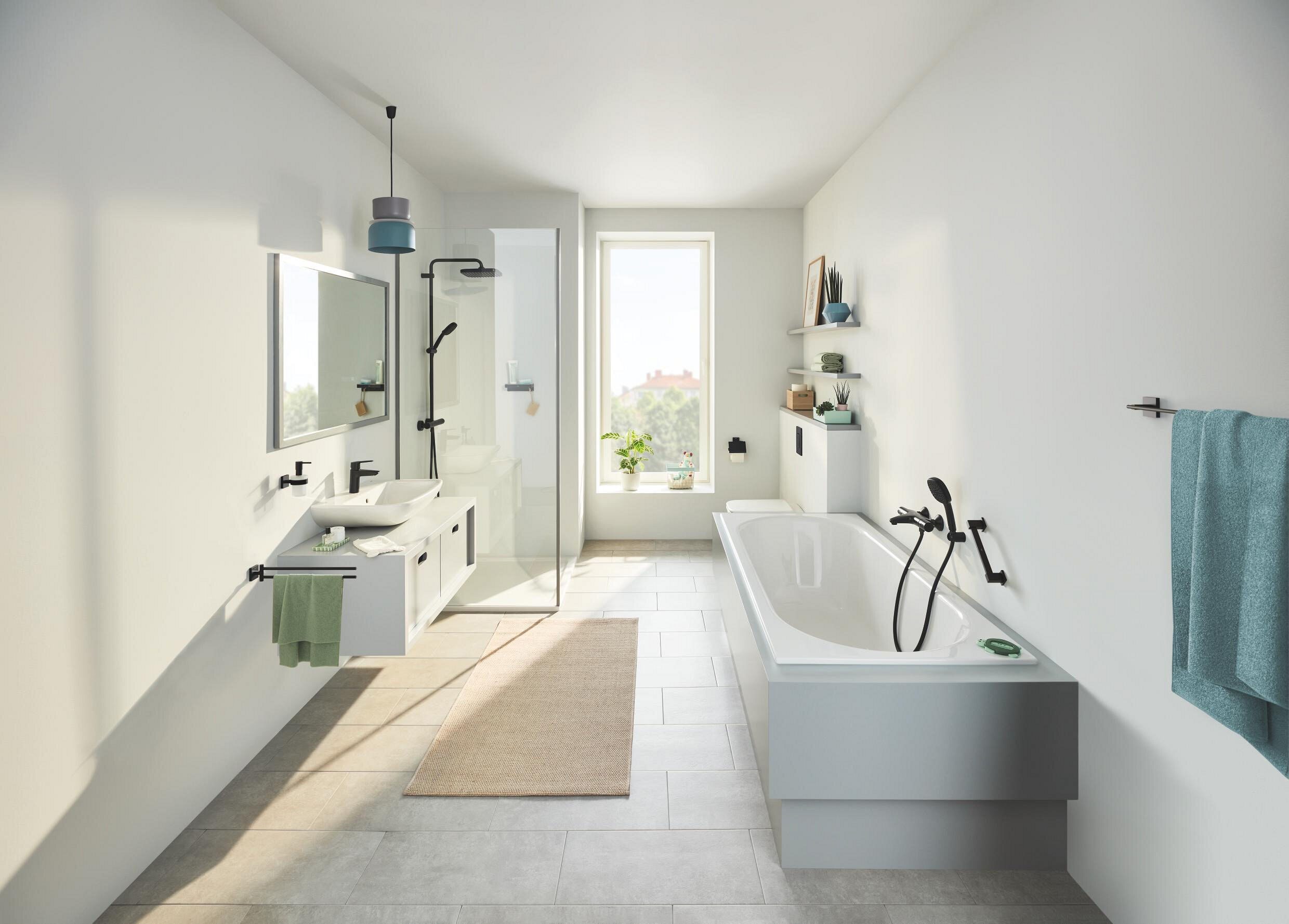 Grohe Handtuchhalter Start Cube, Doppel - Mattschwarz