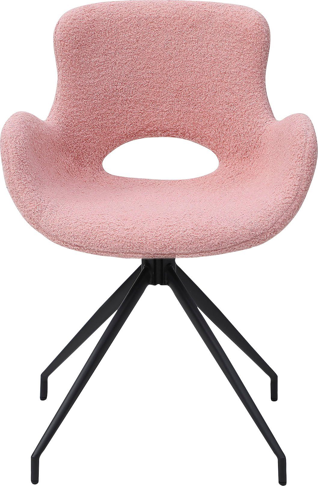 SalesFever Esszimmerstuhl, | Sitzfläche, Rose Rücken Cut-Out Drehplatte Rose/Schwarz 180° mit unter der