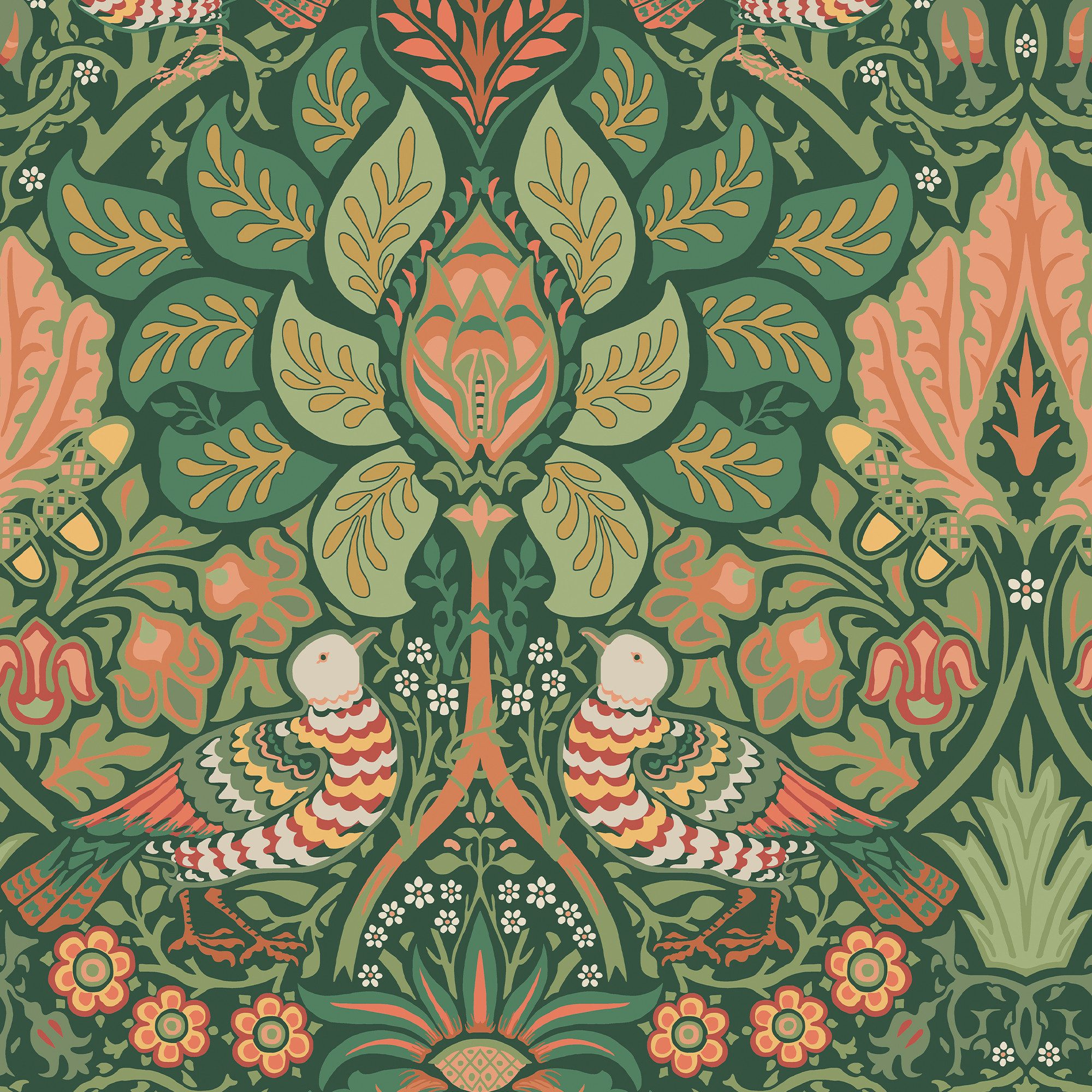 WILLIAM MORRIS AT HOME Vliestapete Dove & Rose Woodland, glatt, Motiv, (1 St), Design Tapeten