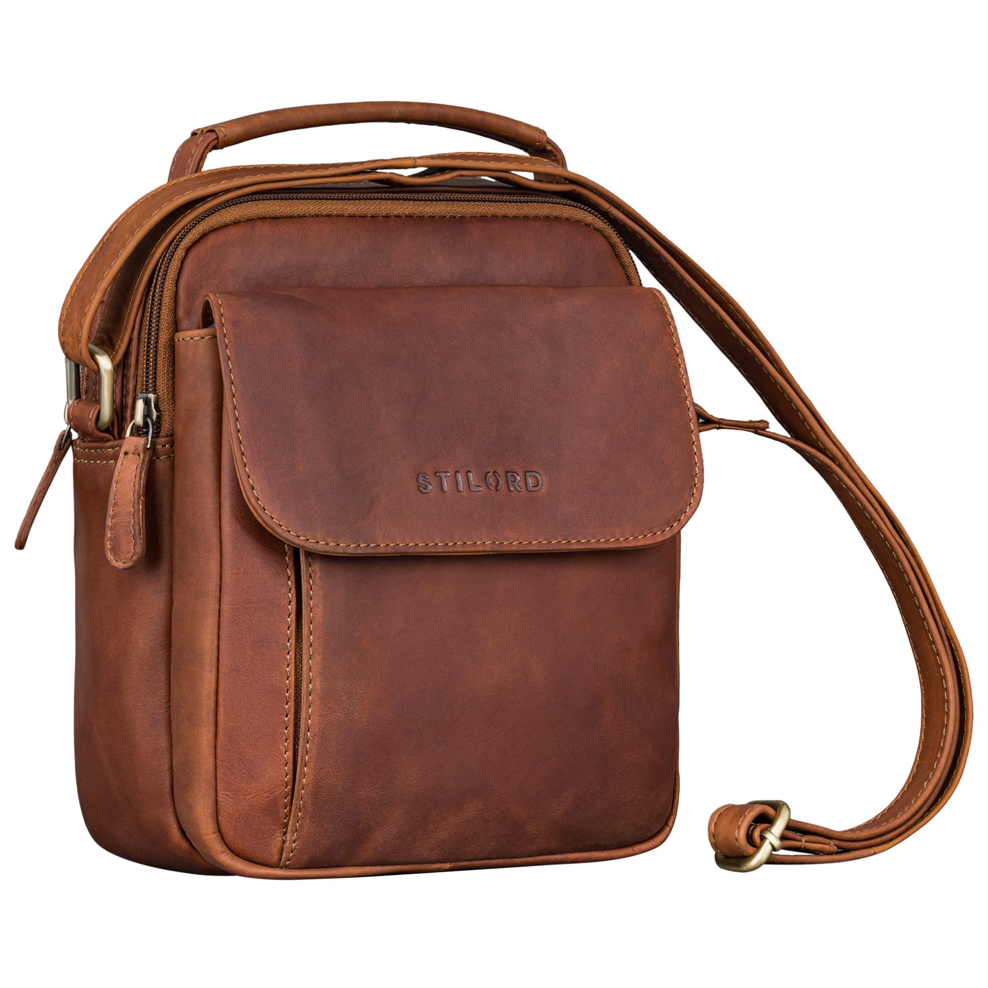 STILORD Schultertasche "Lior" Stylishe Crossbody Bag Herren Leder Handtasche Damen Klein