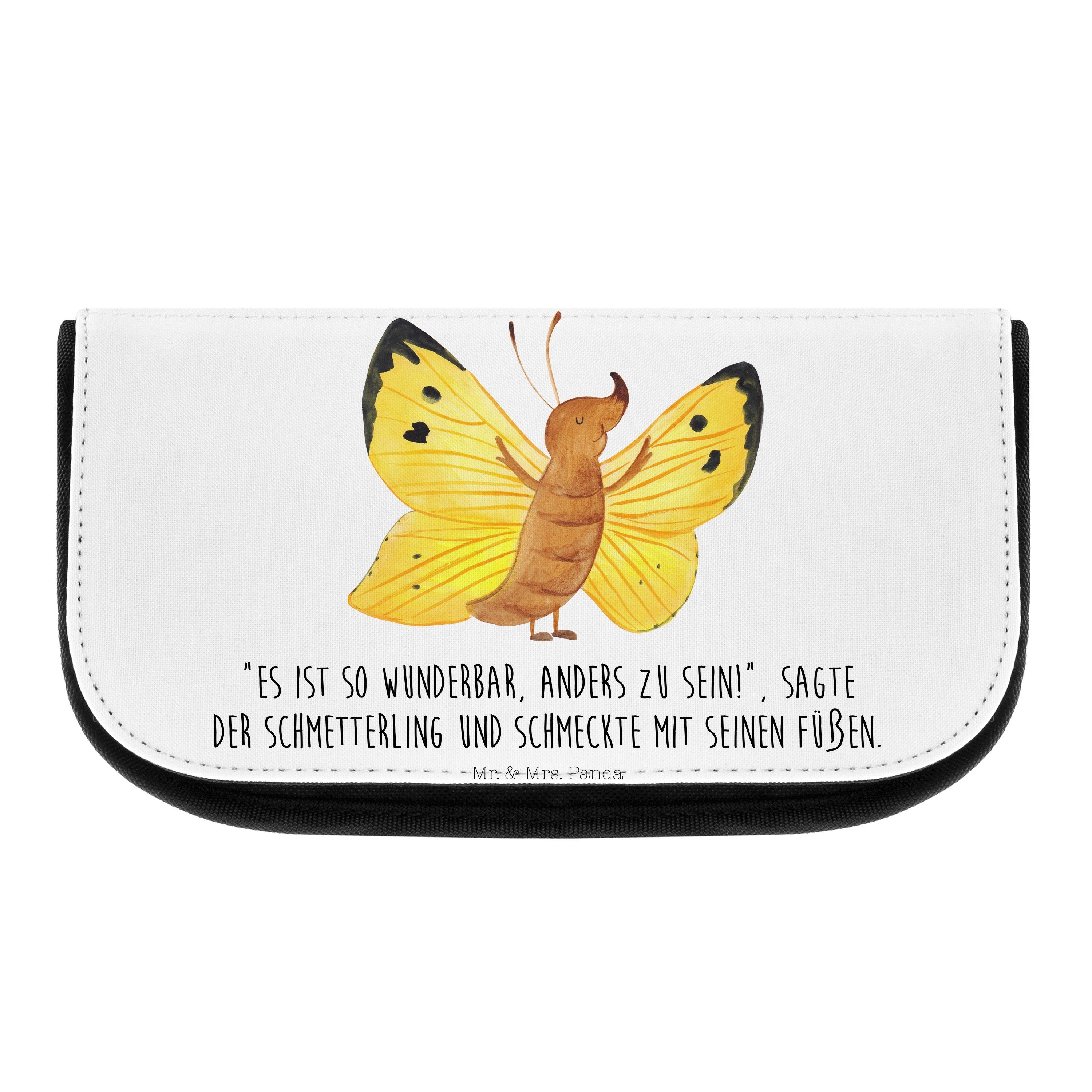 Schmetterling (1-tlg) - Kosmetiktasche Weiß Panda Mr. lu Geschenk, Tiermotive, Zitronenfalter Mrs. Liebe, - &