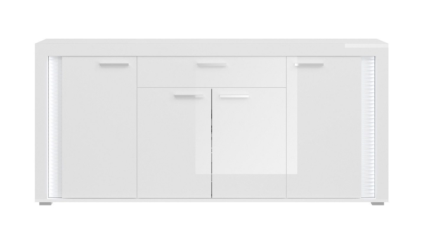 xonox.home Sideboard Sideboard Skylight, weiß Hochglanz, inkl. Frontbeleuchtung