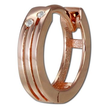 GoldDream Paar Creolen GoldDream Gold Ohrring Creolen 12mm (Creolen), Damen Creolen aus 333 Rosegold - 8 Karat, Farbe: rose, weiß