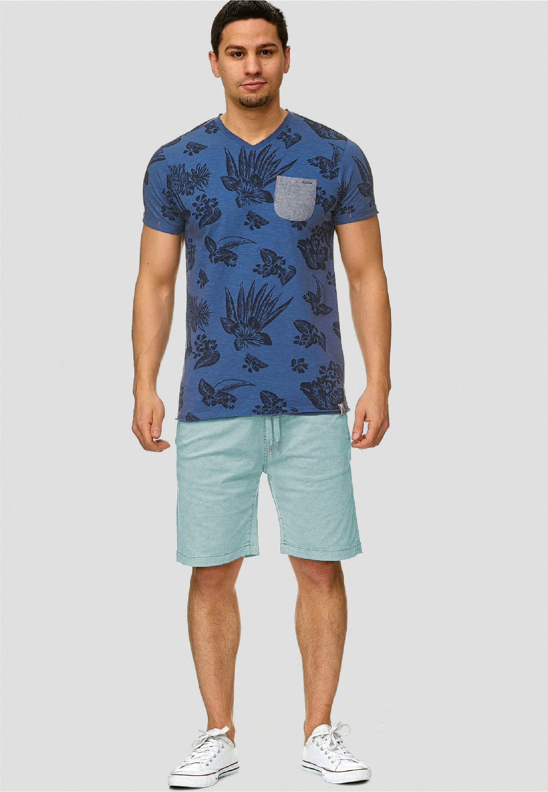 Indicode Chinoshorts Herren Kelowna Chino Shorts Herrenshorts mit elastischem Bund und Kordelzug