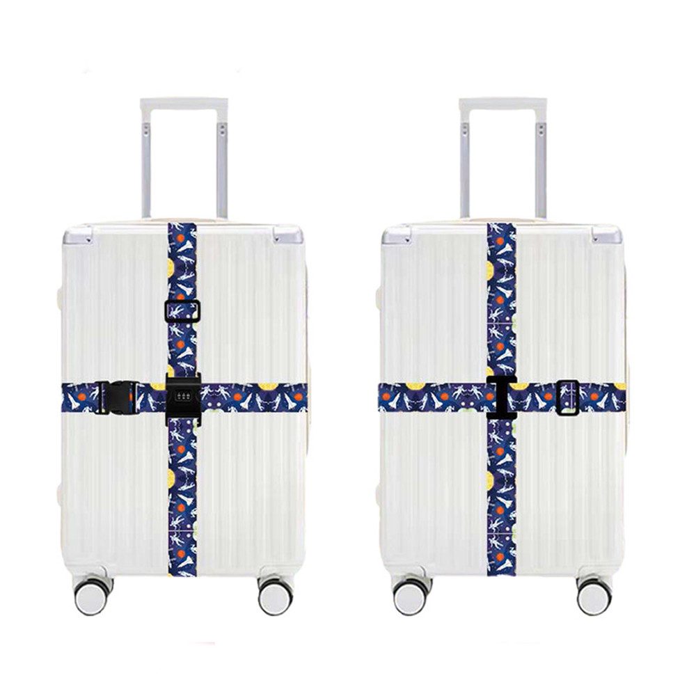 Agger Koffergurt 2 Stück kofferband auffällig,koffergurt mit zahlenschloss, (Einstellbar kofferband Gurt,koffergurt kreuzgurt,Luggage Strap), Für 20-28-Zoll-Koffer