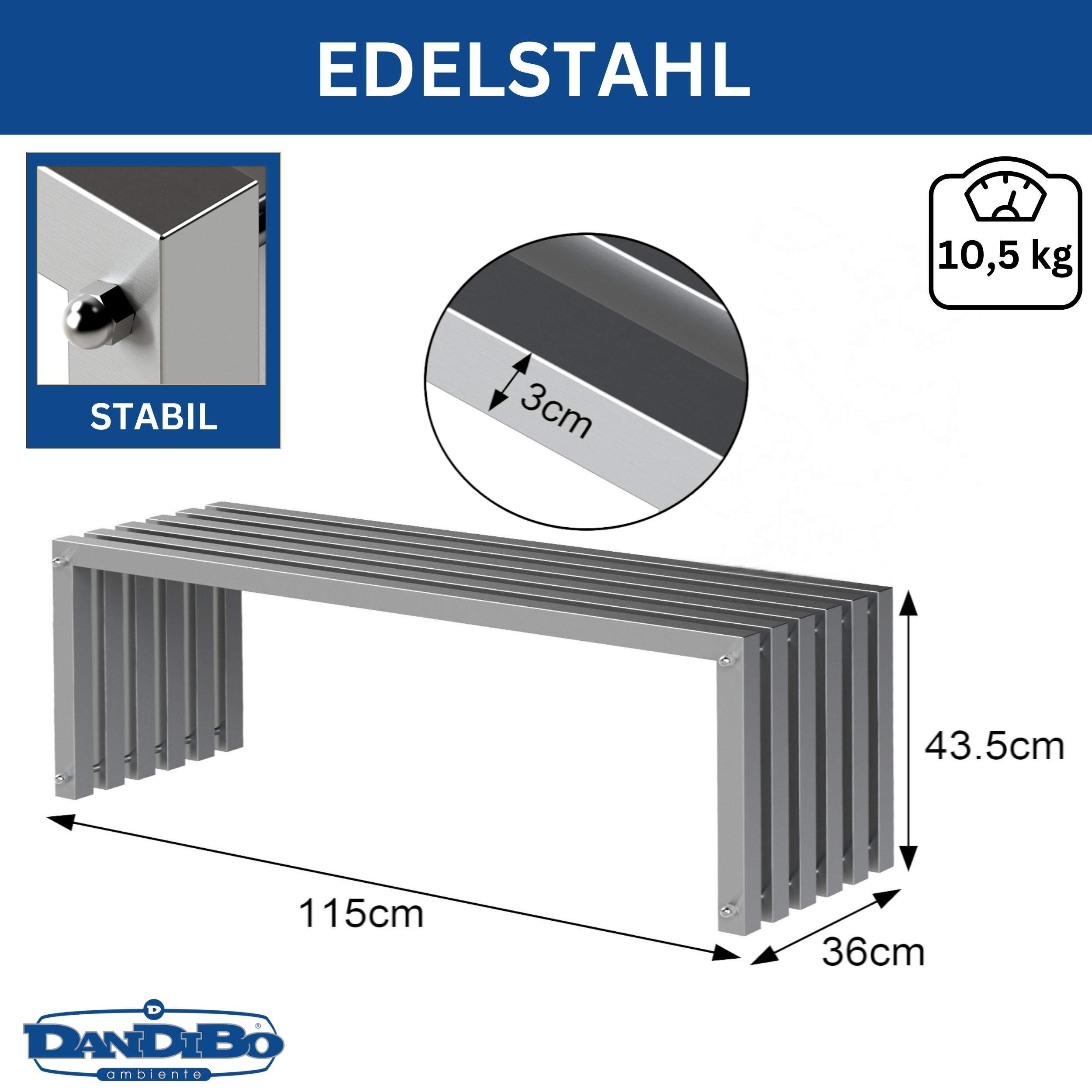 DanDiBo Gartenbank Wetterfest Metall Edelstahl Massiv günstig online kaufen