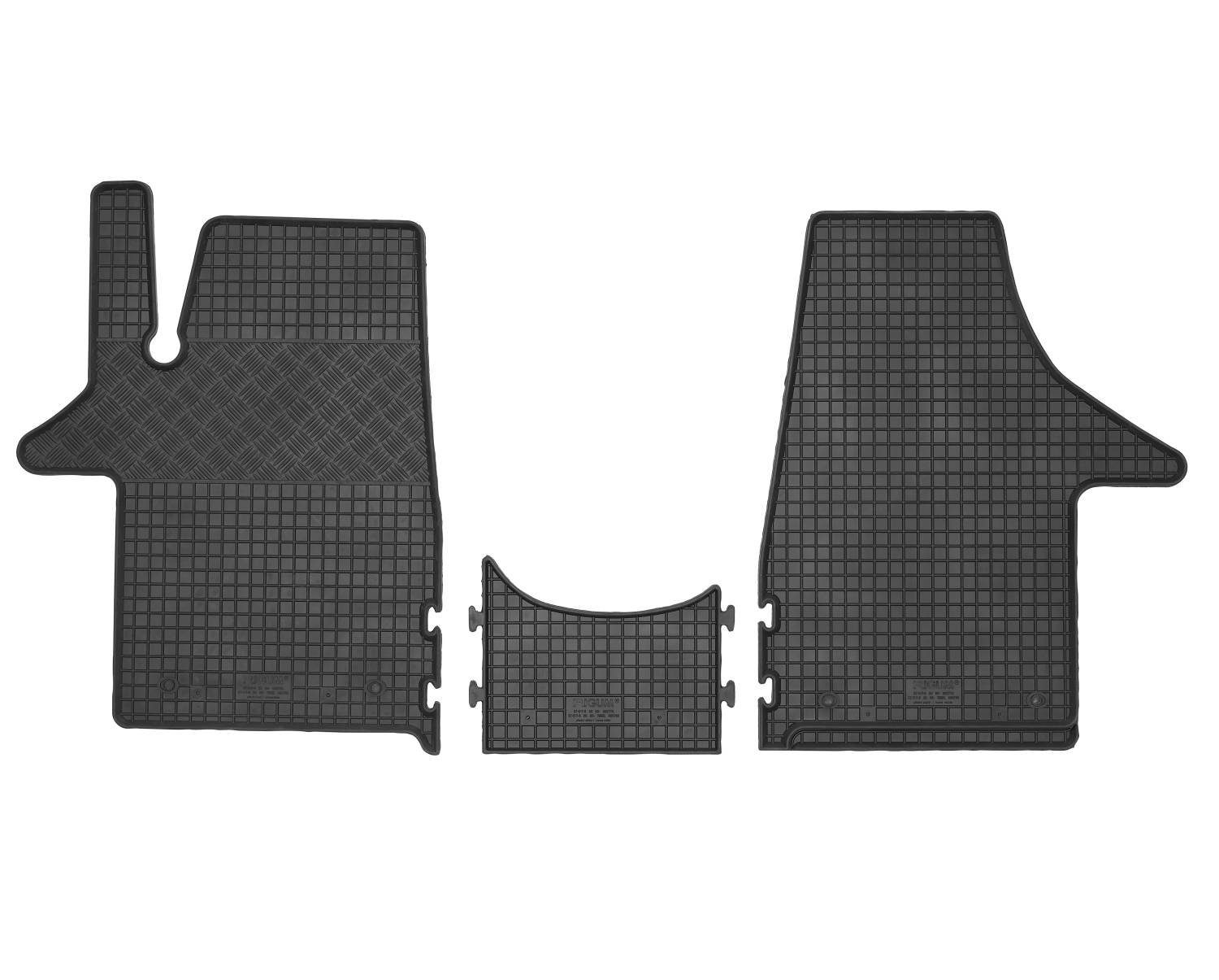 AZUGA Auto-Fußmatten Gummi-Fußmatten passend für VW T5/T6 Transporter vorn  (3-teilig), für VW T5,T6/T6.1 Multivan,Transporter