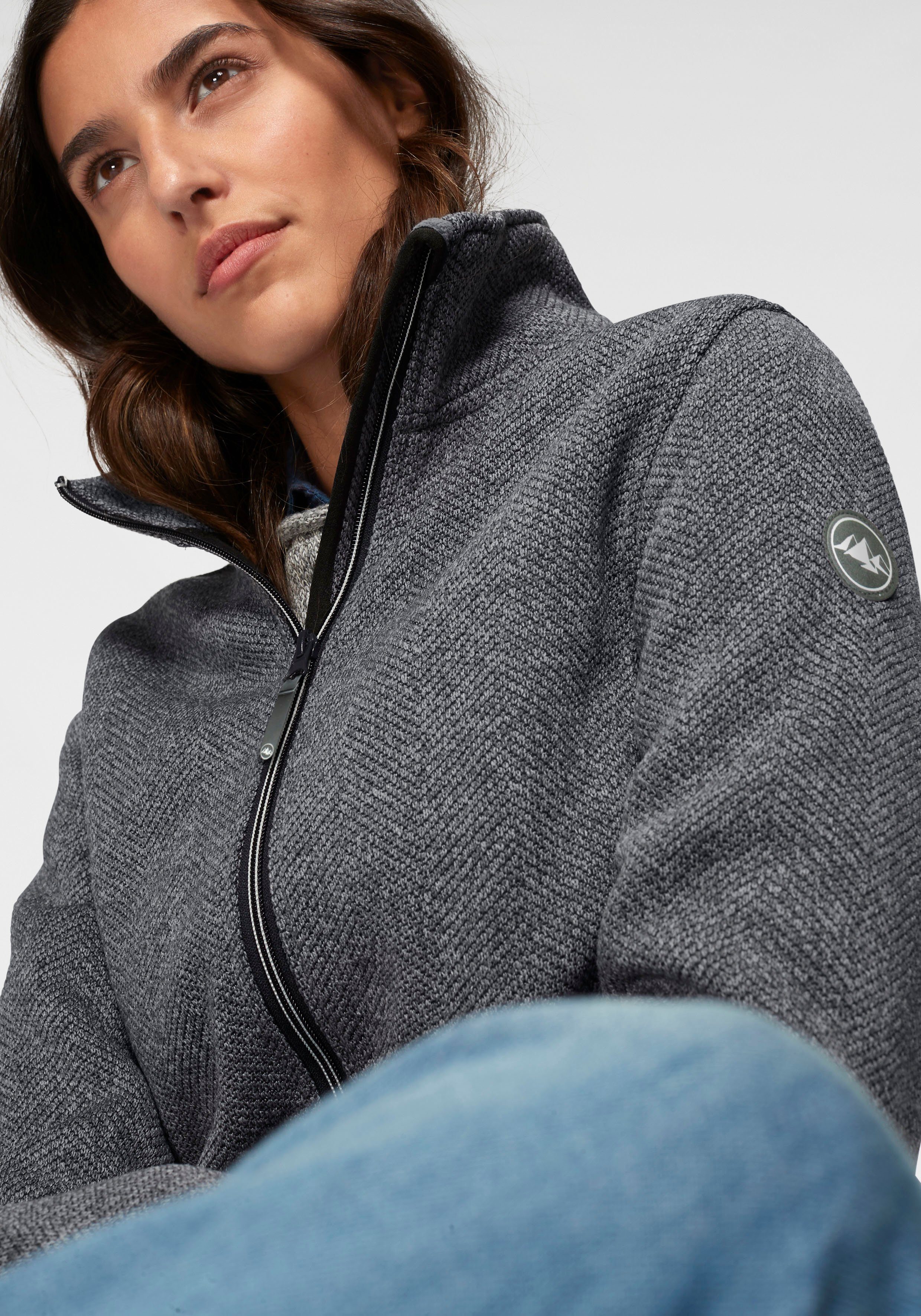 Polarino Strickfleecejacke für den Herbst, aus wärmendem Material, sportlicher Stil