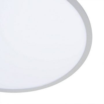 Lindby LED Deckenleuchte Narima, LED-Leuchtmittel fest verbaut, universalweiß, Modern, Kunststoff, Aluminium, weiß, silber, 1 flammig, inkl.
