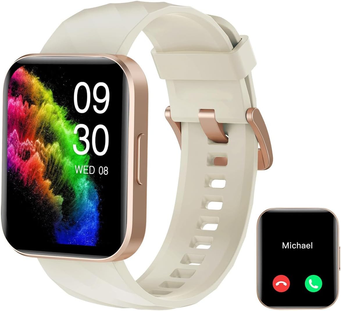 RUIMEN D1 Smartwatch (4,7 cm, Android iOS), Intelligentes Wearable mit Fitness Tracking Herzfrequenzmessung