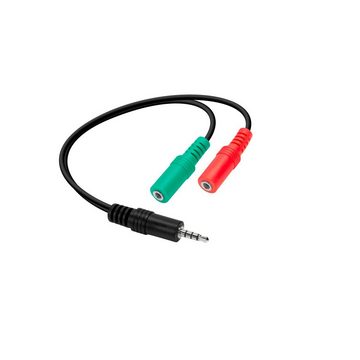 Speedlink »Headset-Adapter Y Splitter Konverter Audio« Video-Adapter 3,5-mm-Klinke zu 3,5mm Klinke, 1 cm, 2x 3,5mm Klinken-Kupplung zu 3,5mm Klinke-Stecker, Adapter für Kopfhörer, Headset, Handy, Smartphone, Notebook, Laptop PS5 PS4 Xbox Controller Chat-Adapter auch für Gaming-Headset etc.