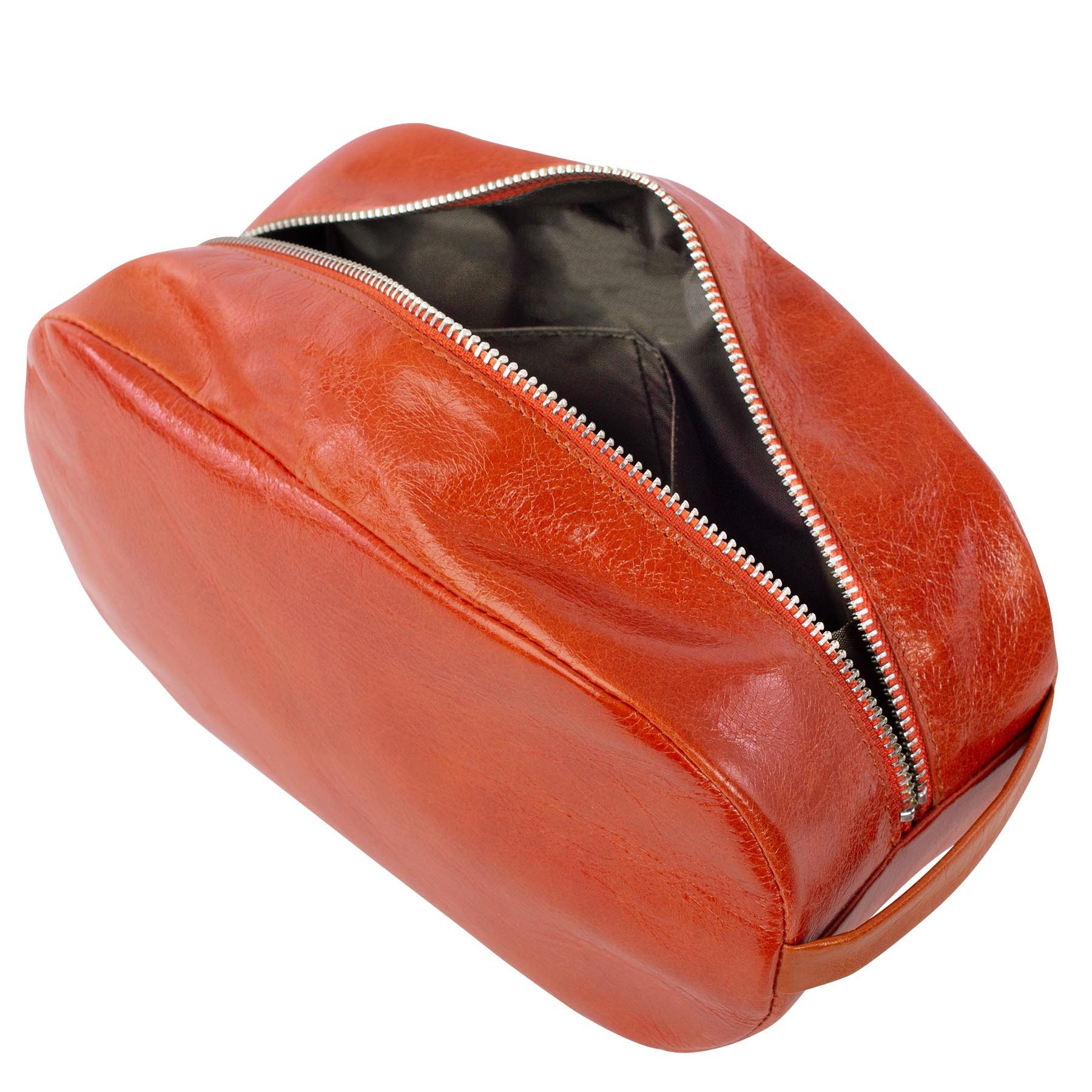 VOLKER LANG Kulturbeutel TRAVEL POUCH, PP1, Kompaktes Leder-Case, Premium Verarbeitung .