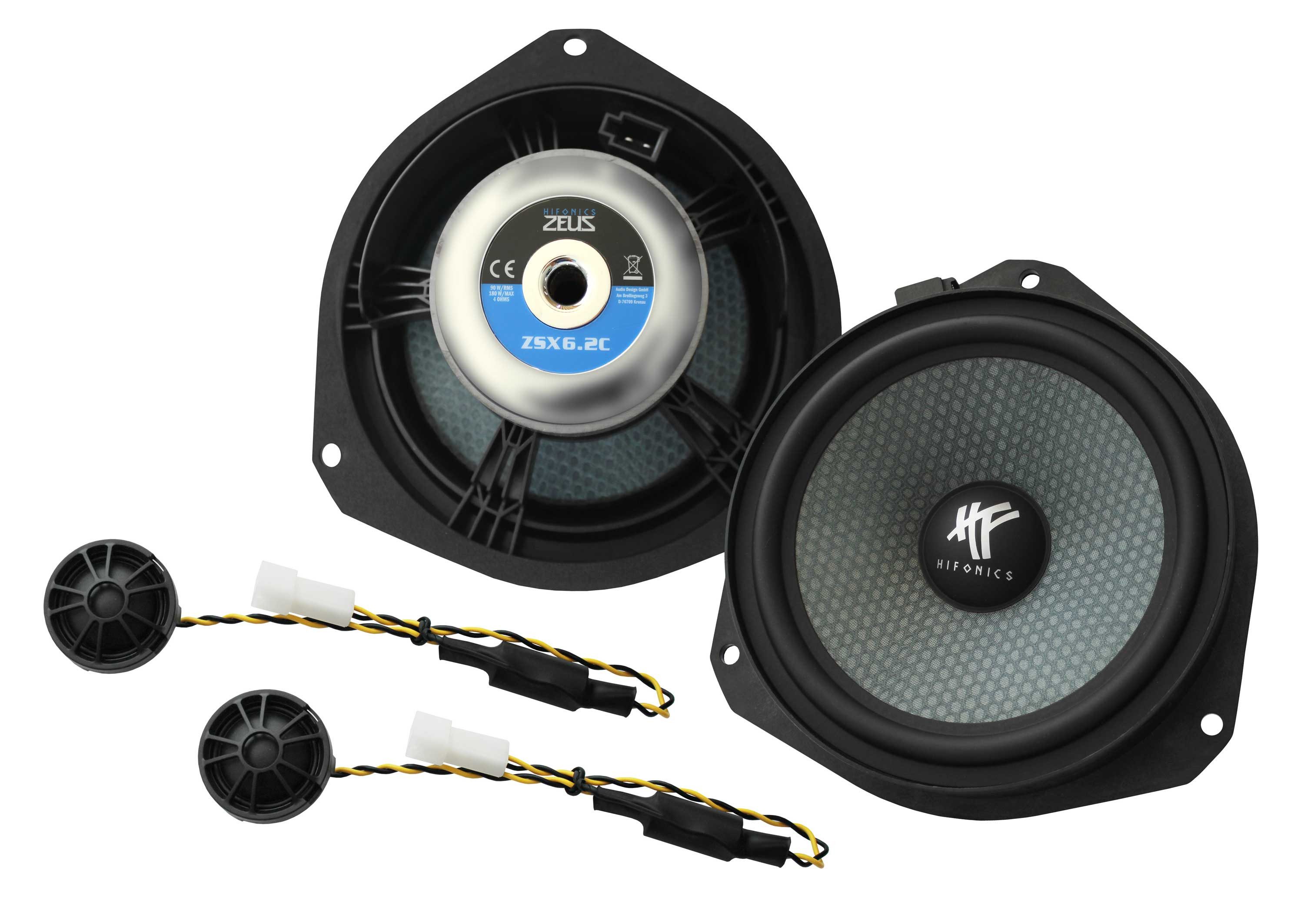 Hifonics ZSX6.2C 16,5 cm (6.5) 2-Wege Komponenten-System passend u. a. für Ope Auto-Lautsprecher (90 W)