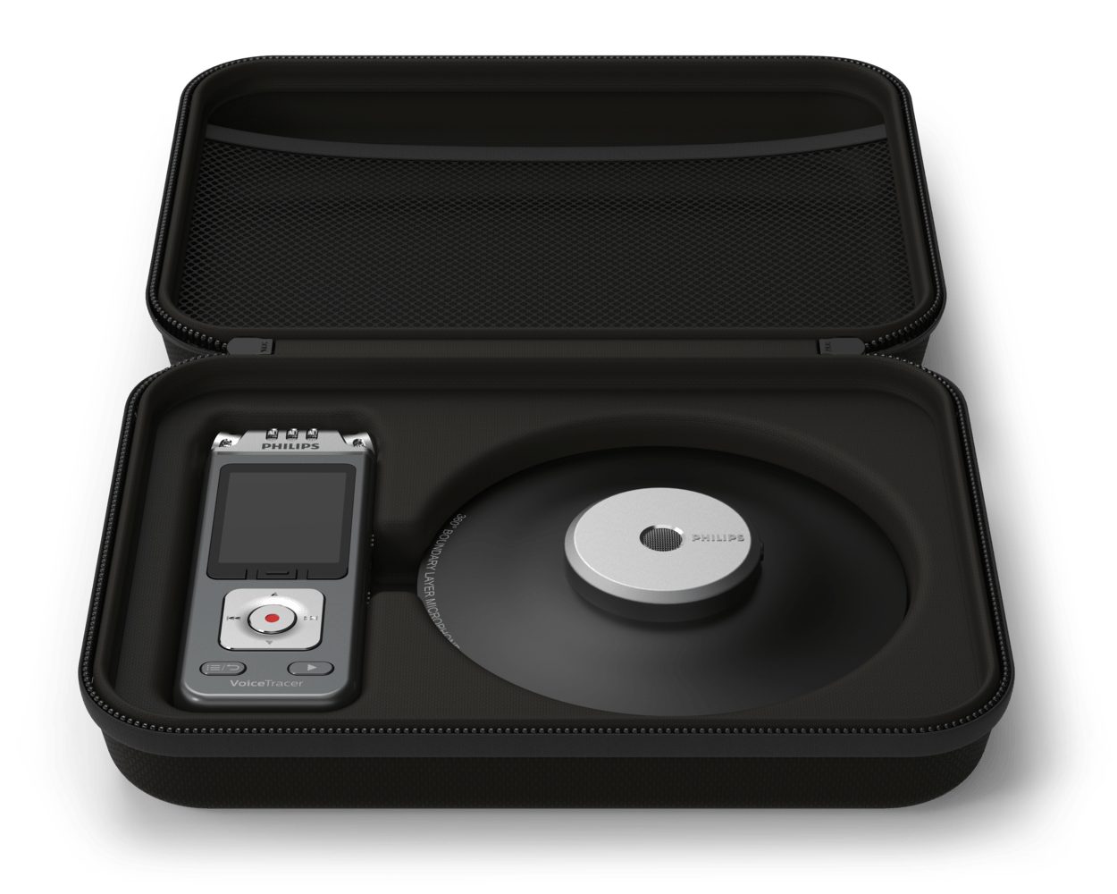 Philips DVT8110 Meeting-Recorder Digitales Diktiergerät (professionelles 360° Mikrofon, Tasche, App Steuerung)