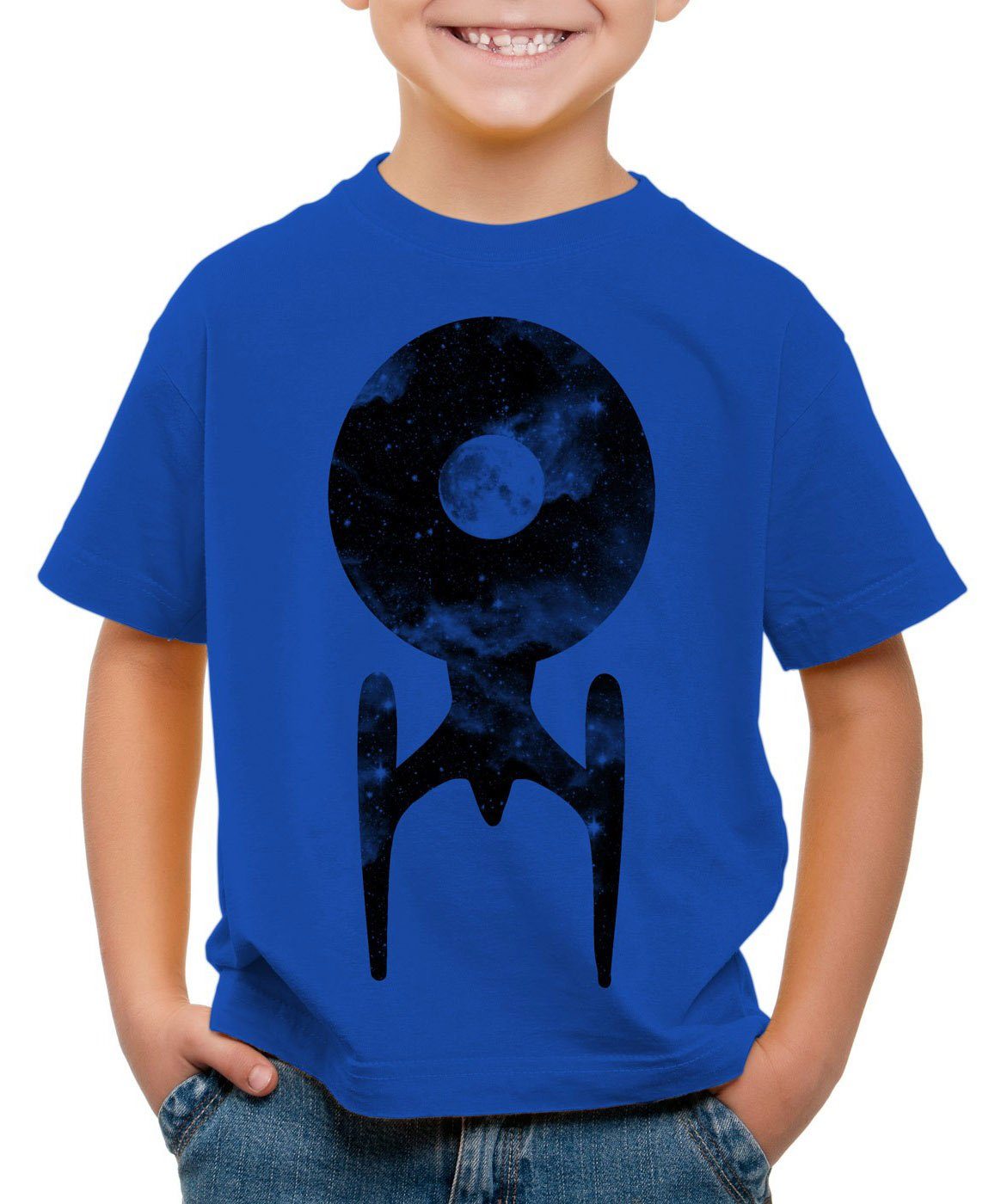 Print-Shirt T-Shirt Trek style3 schwarz star Raumschiff trekkie Kinder