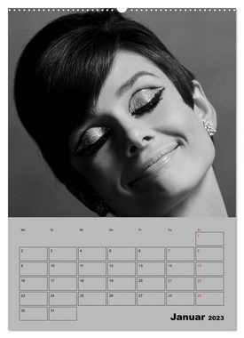 CALVENDO Wandkalender Hollywood-Diva. Audrey Hepburn (Premium, hochwertiger DIN A2 Wandkalender 2023, Kunstdruck in Hochglanz)