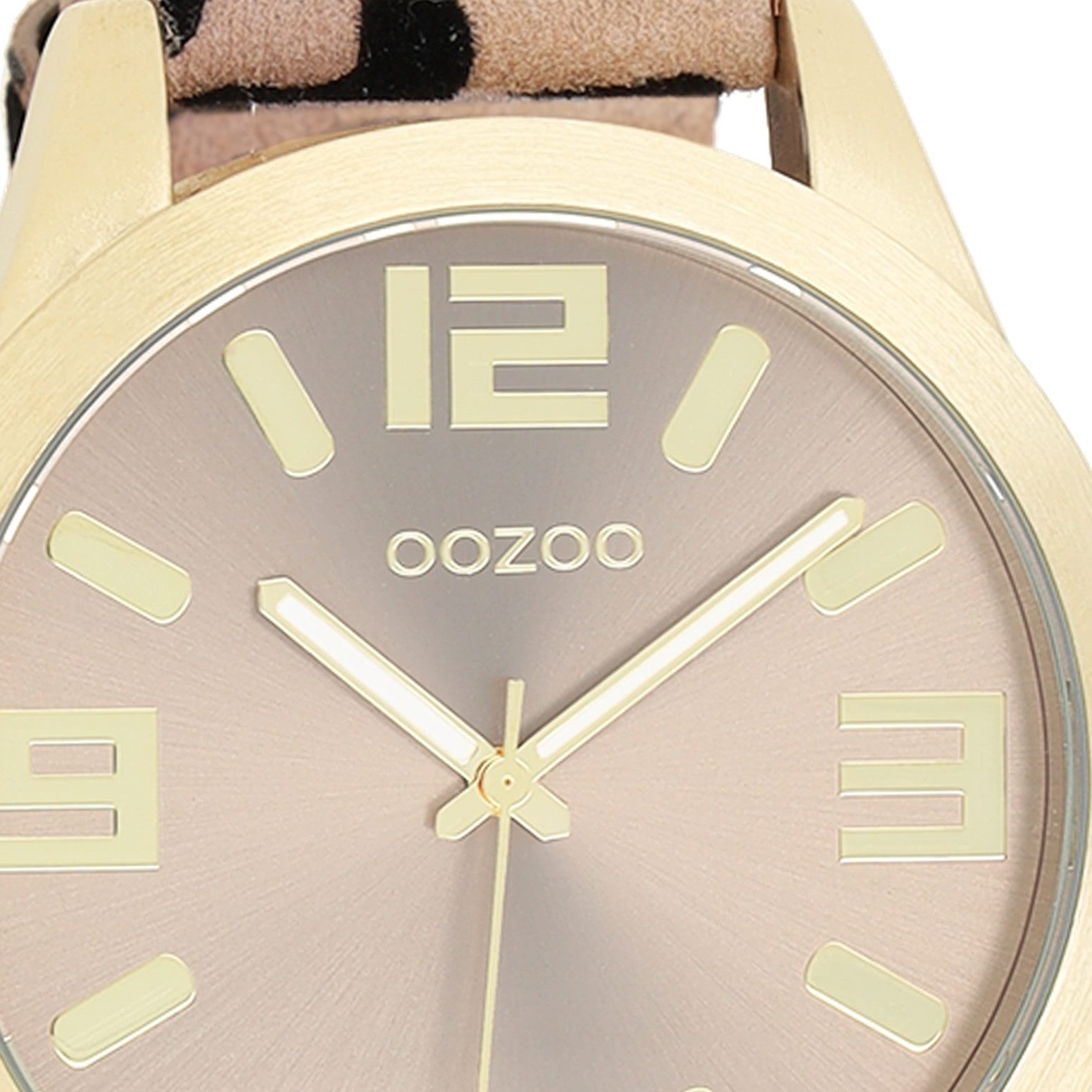 OOZOO Quarzuhr Oozoo Damen Armbanduhr beige schwarz, (Analoguhr), Damenuhr günstig online kaufen