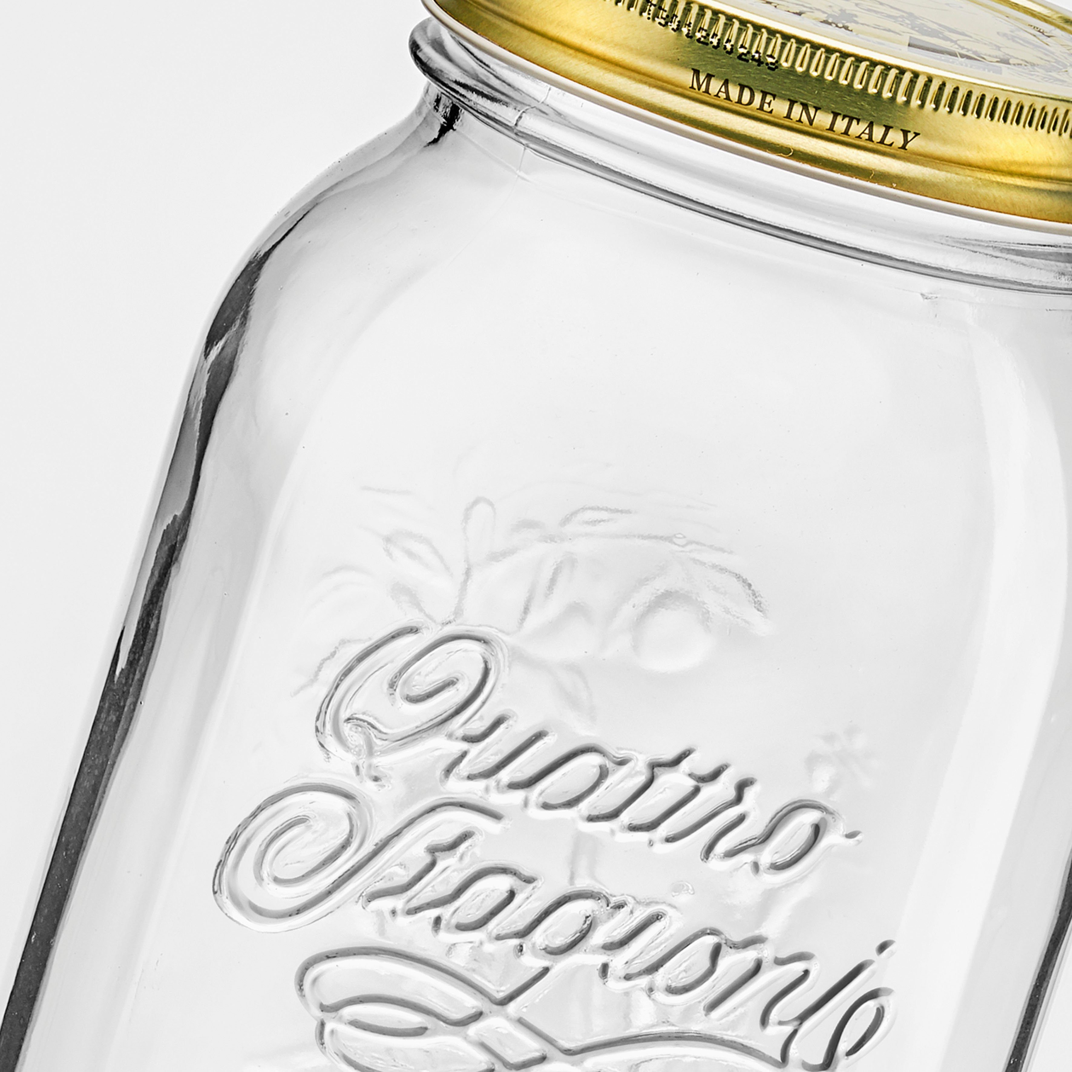 Bormioli Rocco Einmachglas Quattro Stagioni, Glas, (Set, 6-tlg., 6 Stück, 1,5l Fassungsvermögen), luftdicht verschließbar