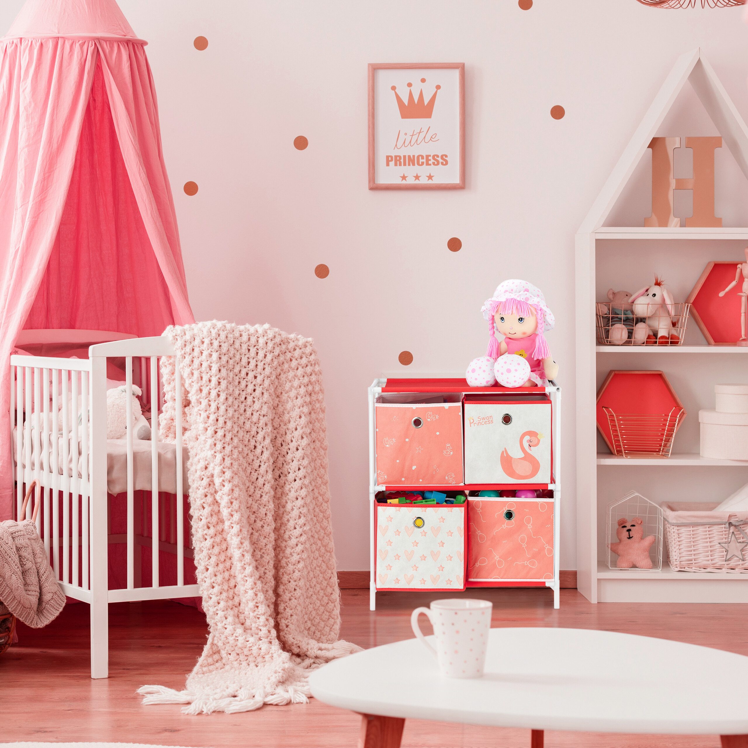relaxdays Steckregal Kinderregal Schwan mit Boxen, günstig online kaufen