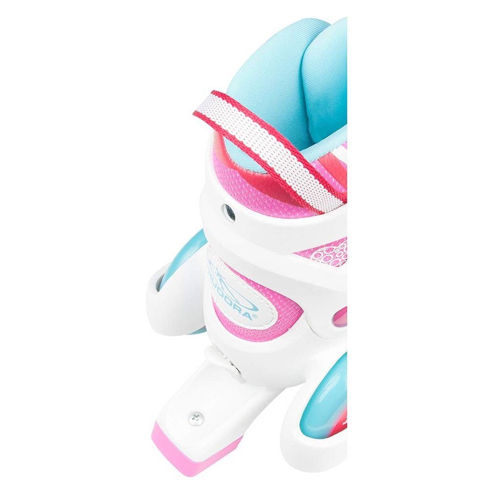 Hudora Rollschuhe My First Quad 2.0 Girl, verstellbare Größe 26-29, Roller-Skates, für Mädchen, rosa/weiß