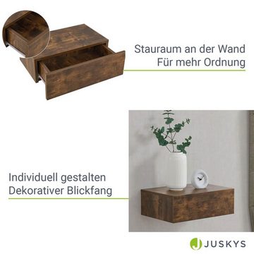 Juskys Wandregal, 1 Schublade pro Regal, Holz, Wandmontage, inkl. Befestigungsmaterial