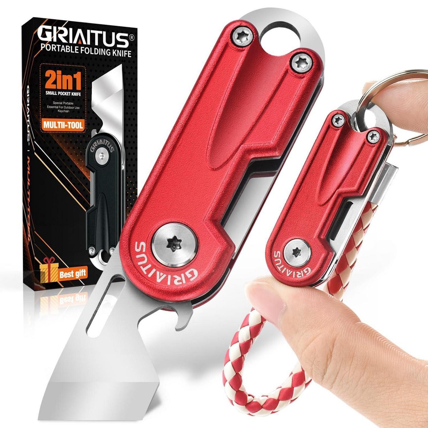 LuxusKollektion Multitool 2in1 Multitool mit Flaschenöffner Rot