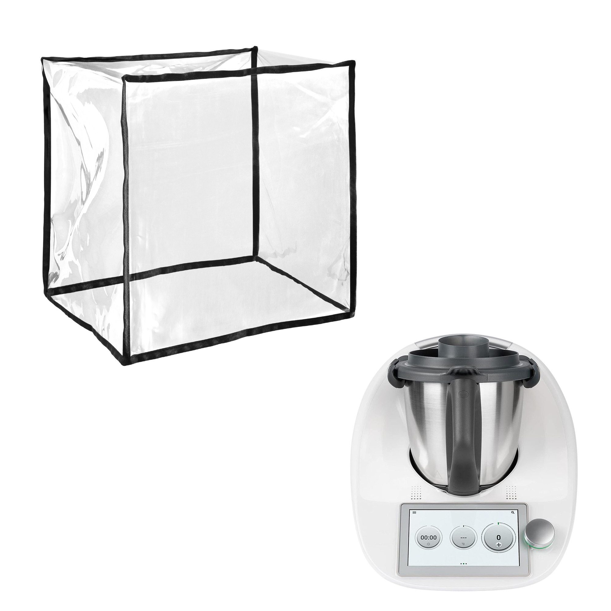 kwmobile Abdeckhaube TPU Hülle transparent für Thermomix TM5 / TM6, Küchenmaschine Staubschutz Abdeckhaube - Staubhaube